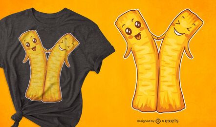 Diseño de camiseta de comida kawaii de Youtiao
