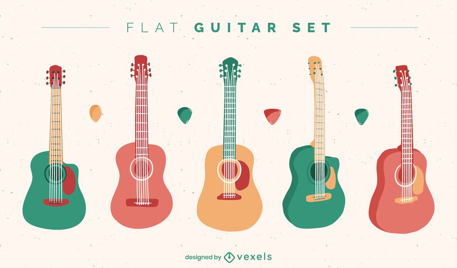 Colorful guitar instrument set Colorful guitar instrument set