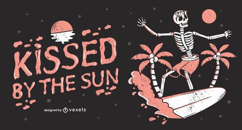 Von der Sonne Illustration Design geküsst