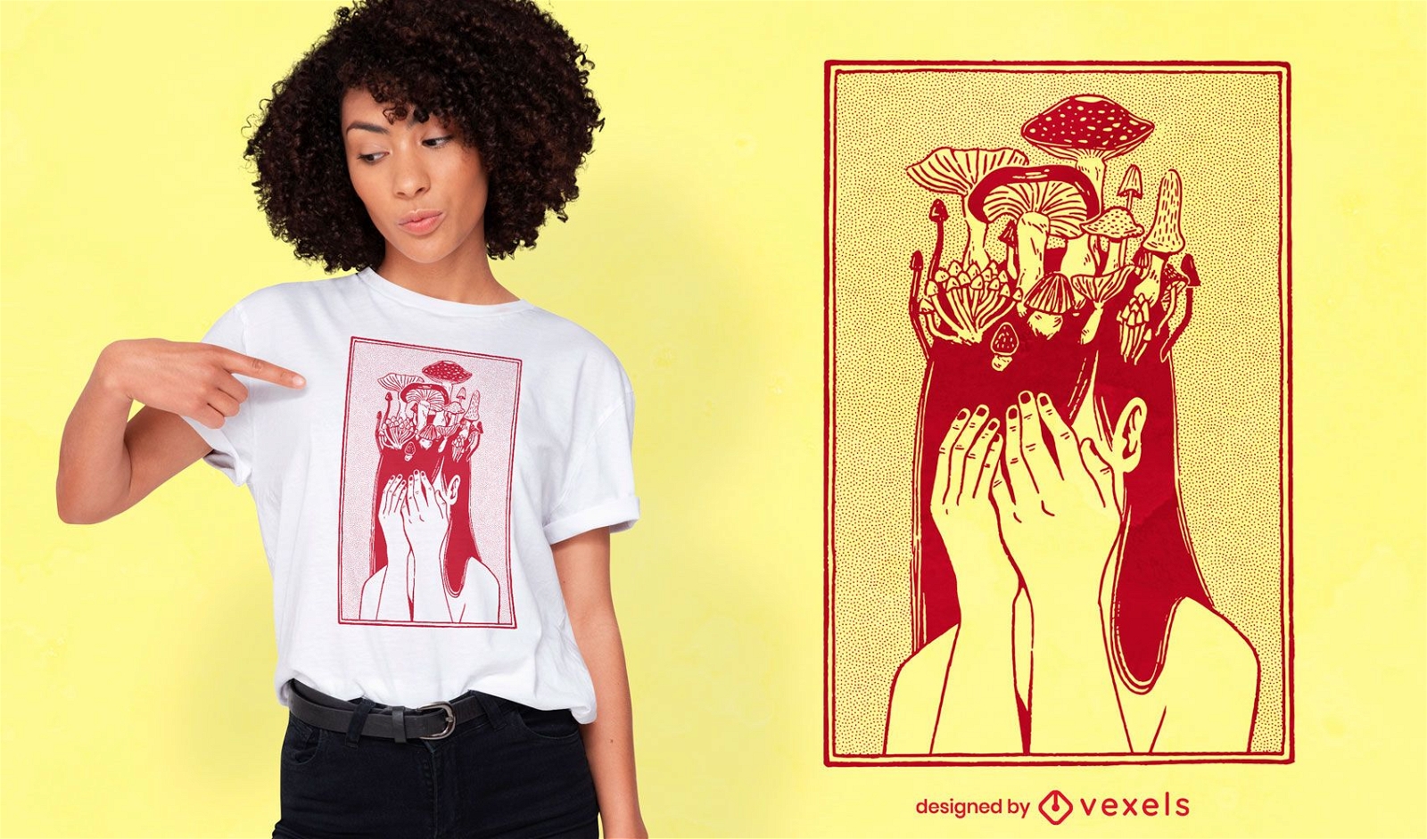 Mushroom girl t-shirt design