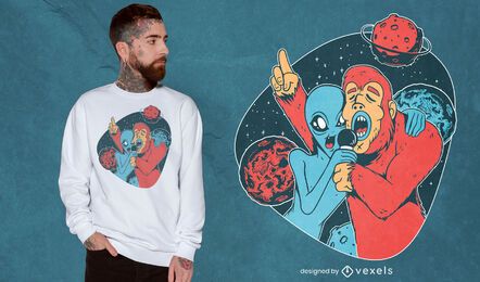 Design de camiseta alienígena bigfoot