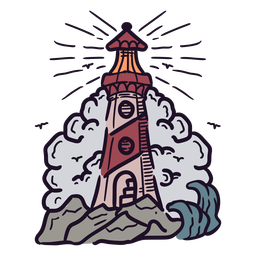 Ilustração da torre do farol Desenho PNG