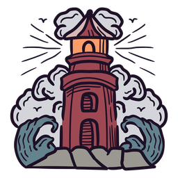 Lighthouse colorful PNG Design
