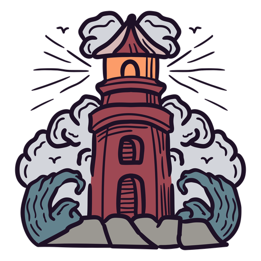 Lighthouse colorful PNG Design