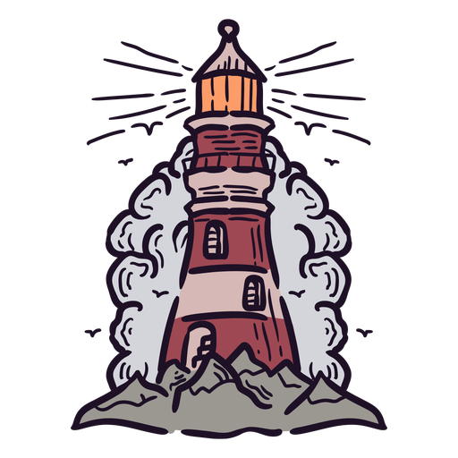 Lighthouse coast illustration PNG Design
