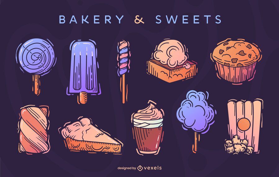 Sweet bakery element set Sweet bakery element set