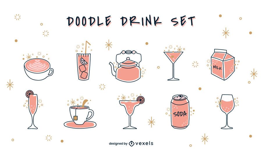 Doodle beverage set Doodle beverage set