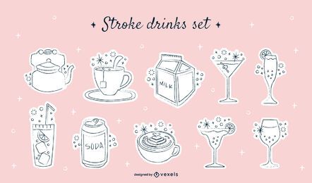 Cute drink stroke set