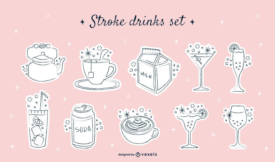 Cute drink stroke set Cute drink stroke set