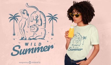 Diseño de camiseta de verano salvaje.