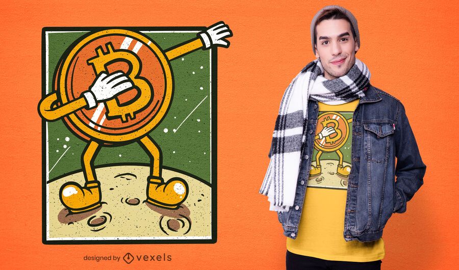 Diseño de camiseta Bitcoin Dabbing Diseño de camiseta Bitcoin Dabbing