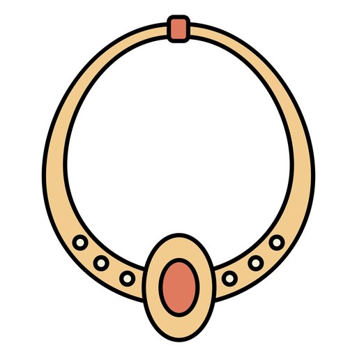 Gold necklace stones PNG Design