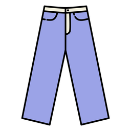 Denim wide-leg jeans PNG Design Transparent PNG