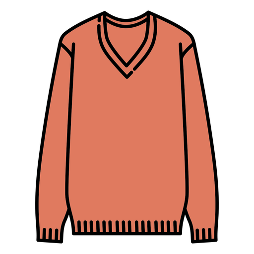 V-neck sweater solid color PNG Design