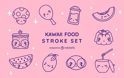 Essen kawaii Schlaganfall gesetzt