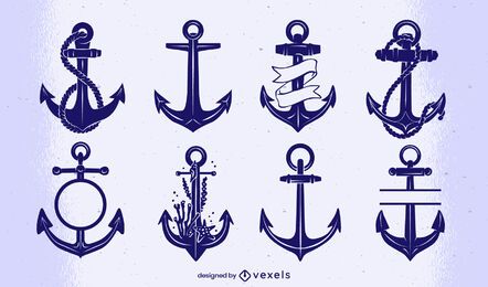 Vintage anchor cut-out set Vintage anchor cut-out set