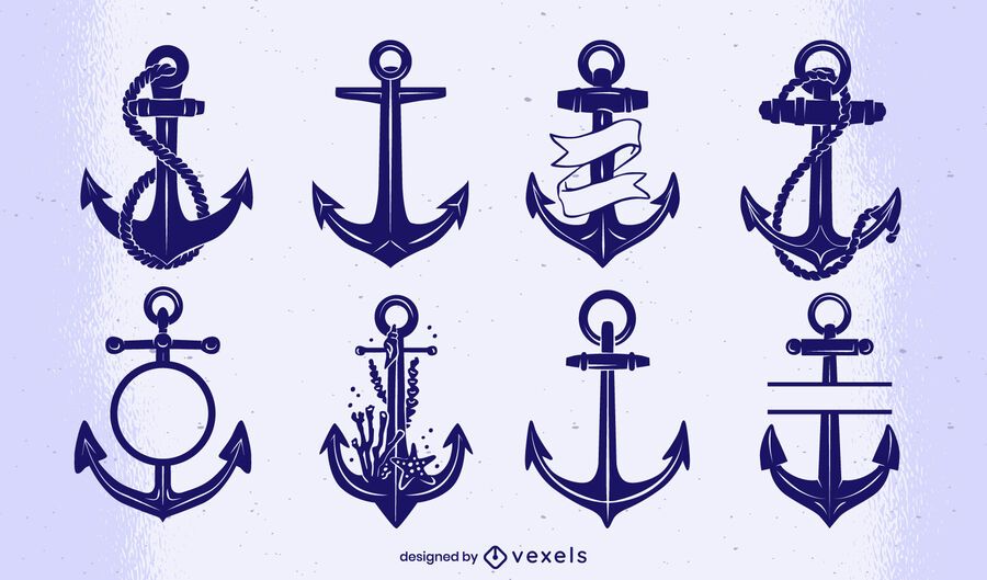 Vintage anchor cut-out set Vintage anchor cut-out set