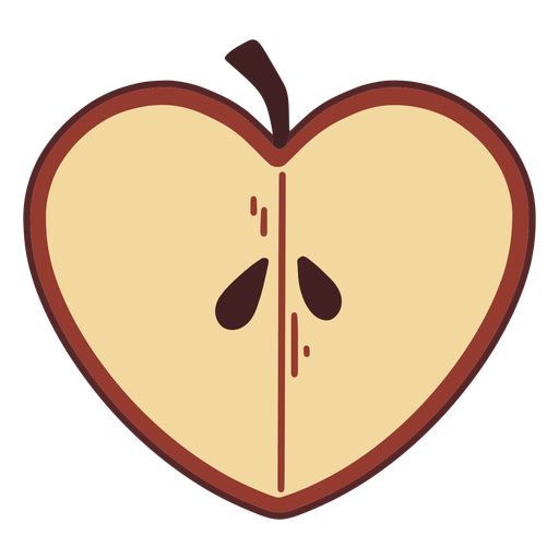 Heart shaped apple flat PNG Design