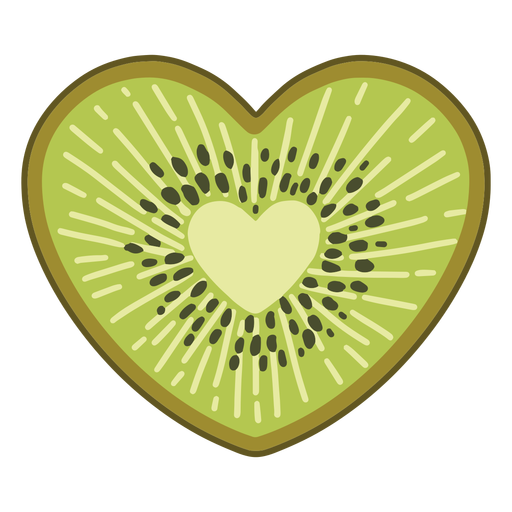 Heart shaped kiwi flat PNG Design