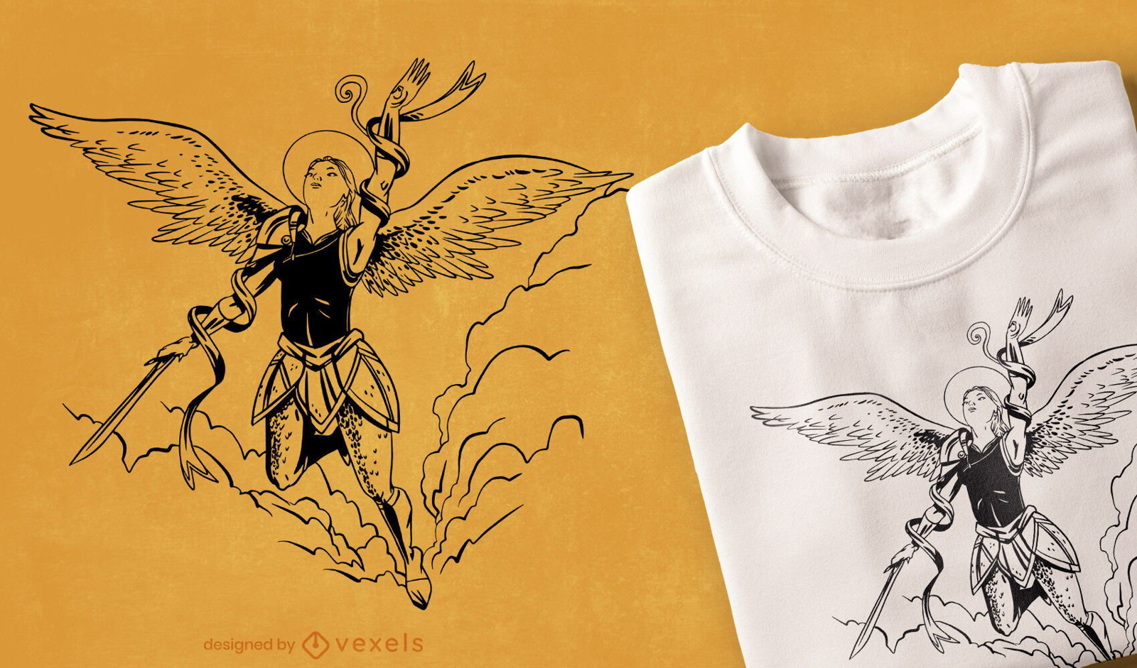 Flying angel t-shirt design