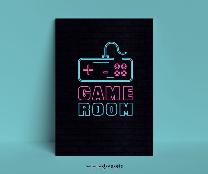 Plantilla de póster de controlador de sala de juegos Plantilla de póster de controlador de sala de juegos