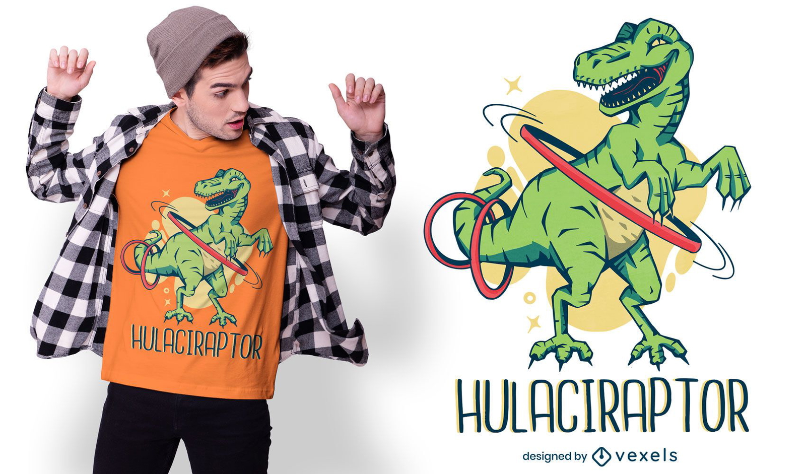 Hula Velociraptor T-Shirt Design