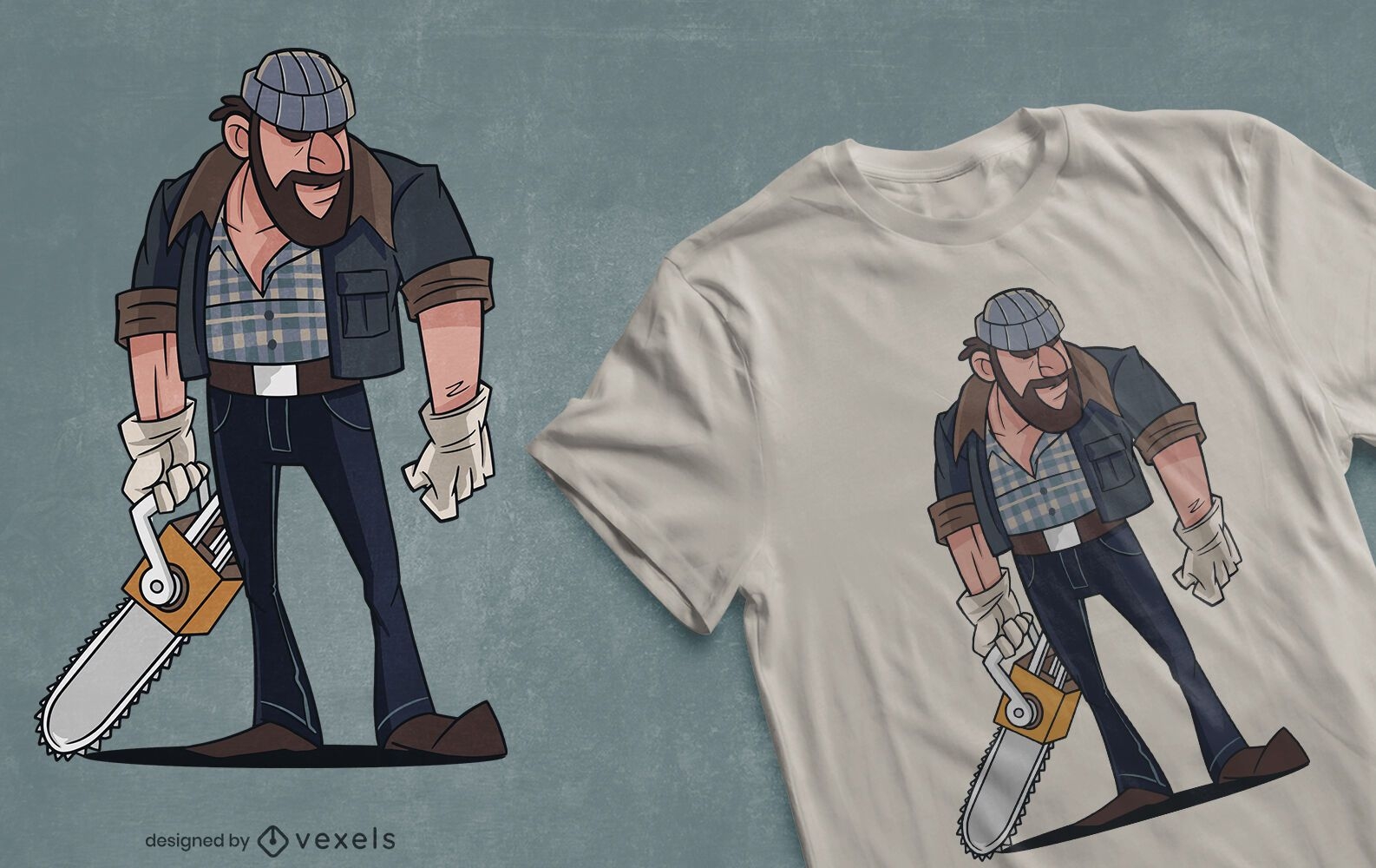 Chainsaw lumberjack t-shirt design