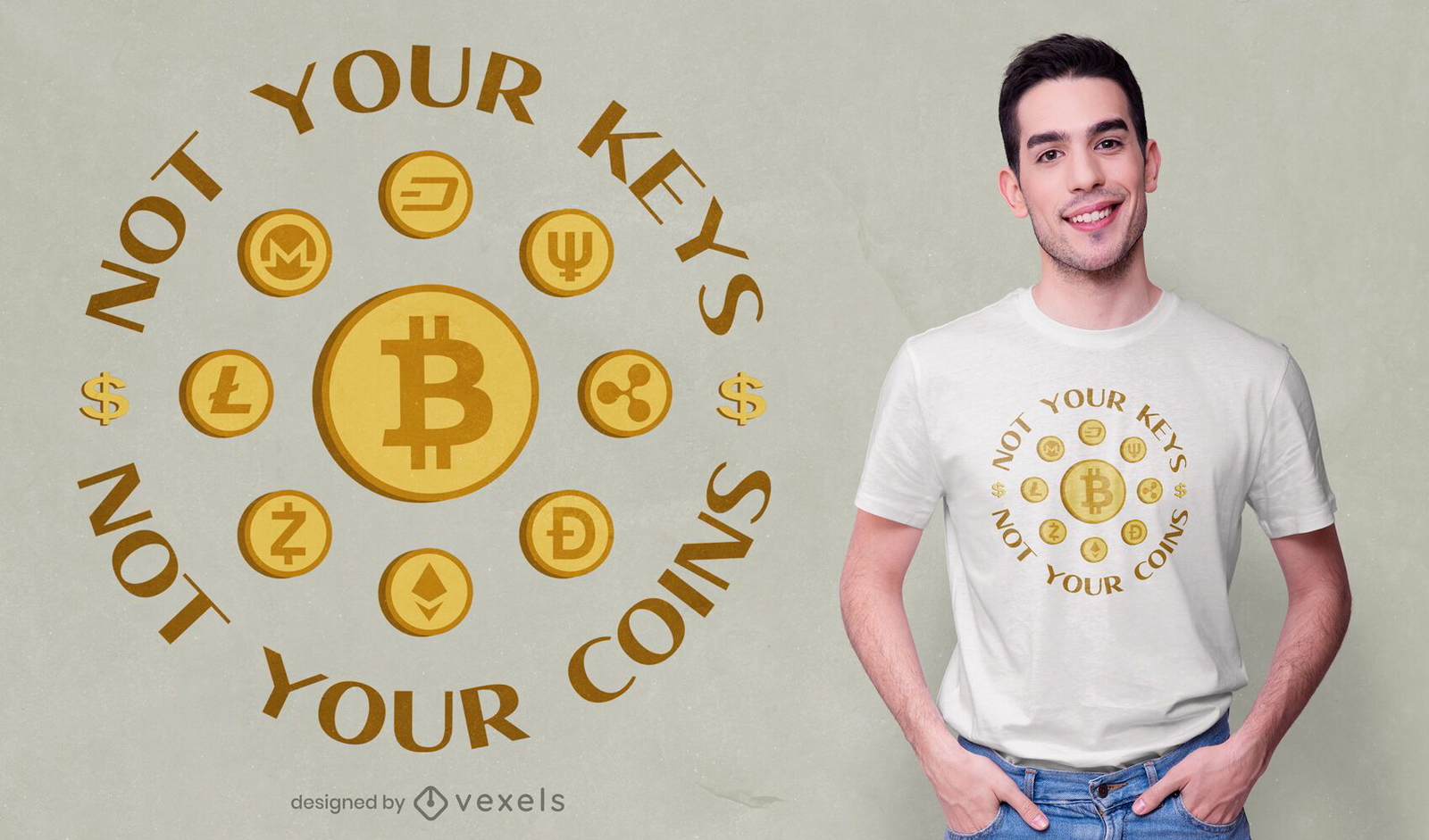 Design de camiseta de citação de criptografia