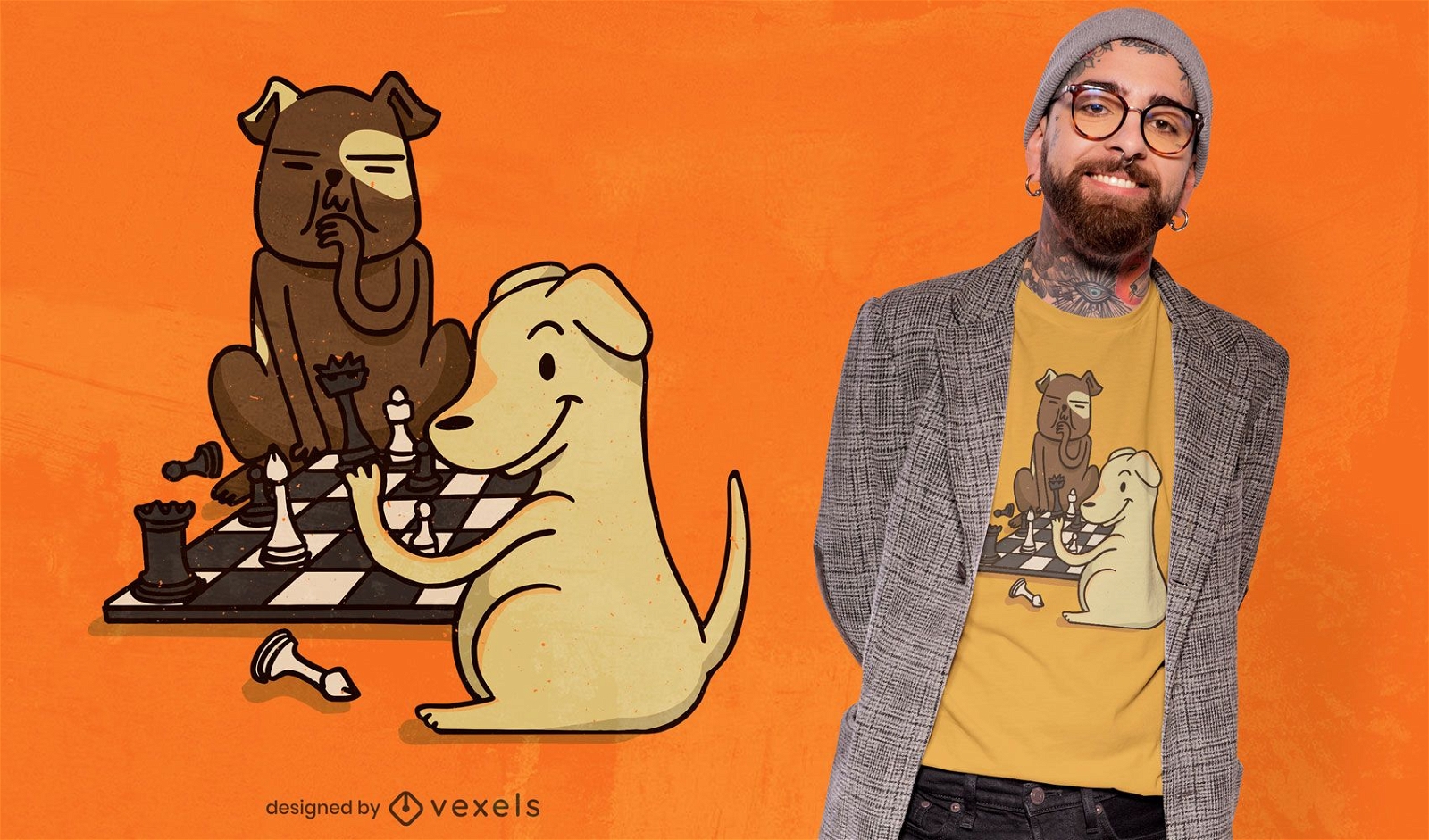 Design de camisetas para cachorros de xadrez