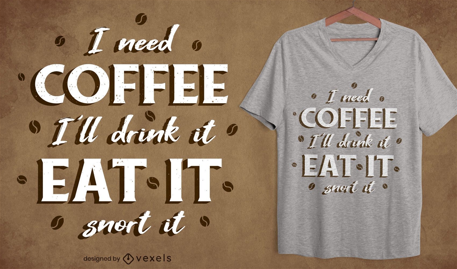 Dise?o de camiseta de cita de fan?tico del caf?.