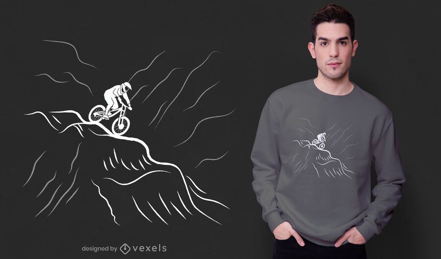 Diseño de camiseta de bicicleta cuesta abajo. Diseño de camiseta de bicicleta cuesta abajo.