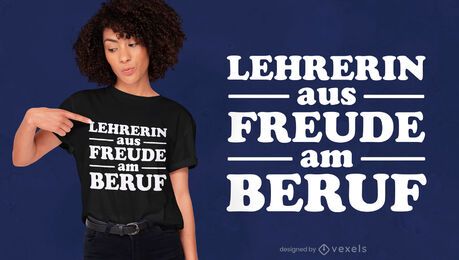 Diseño de camiseta de cita de profesor alemán
