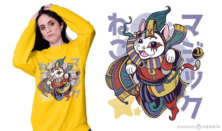 Harlequin cat t-shirt design