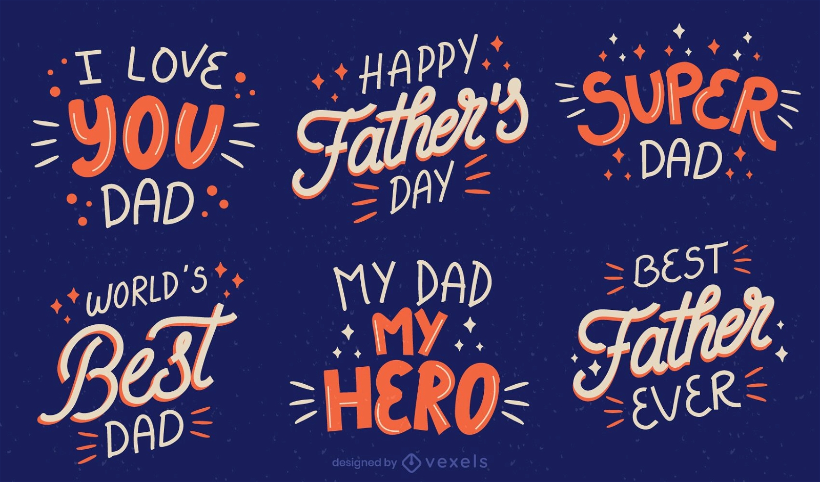 Fathers day lettering set