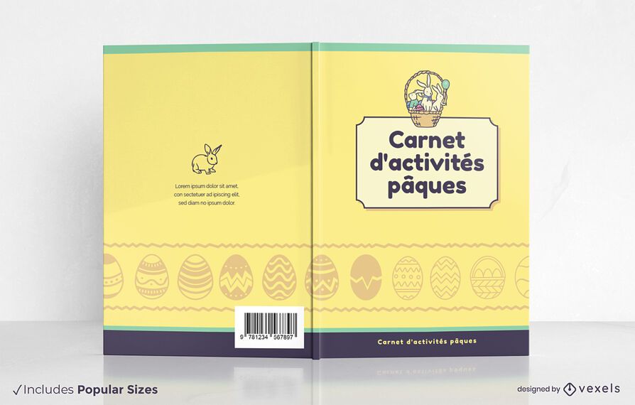 Design de capa de livro de atividades de Páscoa Design de capa de livro de atividades de Páscoa