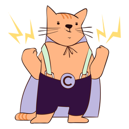 Superhero cat cartoon PNG Design