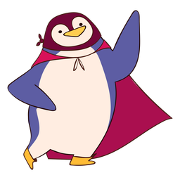 Desenho de pinguim de super-herói