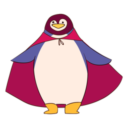 Pinguim fofo com desenho de capa Transparent PNG
