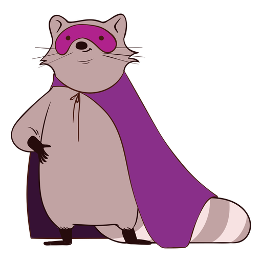 Raccoon with cape cartoon