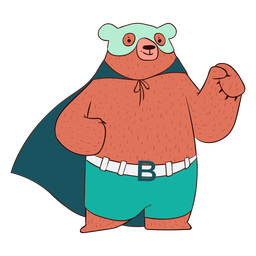 Oso con dibujos animados de capa Diseño PNG