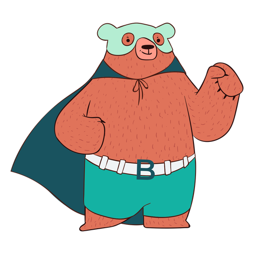 Bear with cape cartoon
