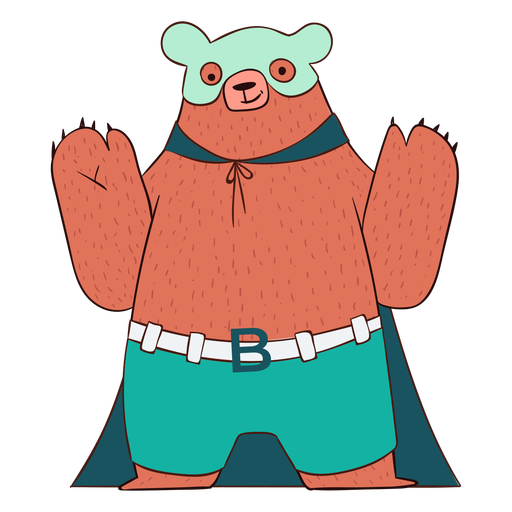 H?roe de oso con dibujos animados de capa