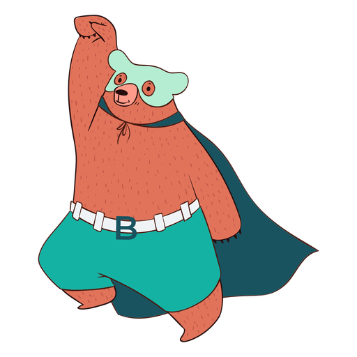 Bear superhero cartoon PNG Design