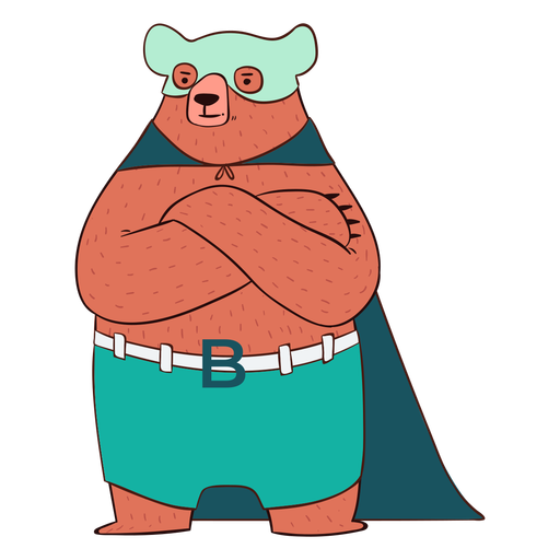 Dibujos animados de h?roe oso