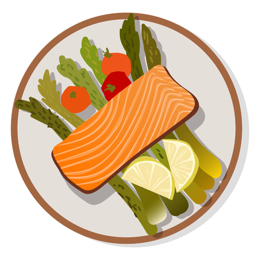 salmon dinner clip art