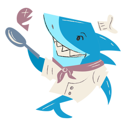 Shark chef pan character