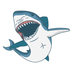 Scary shark illustration Transparent PNG