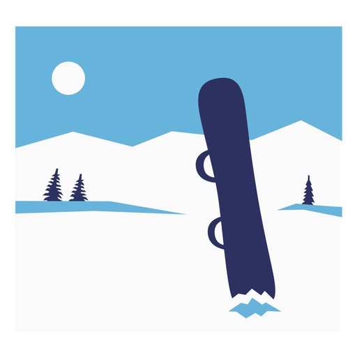 Snowboard composition flat PNG Design