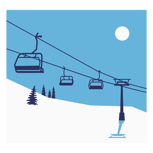 Ski lift composition flat