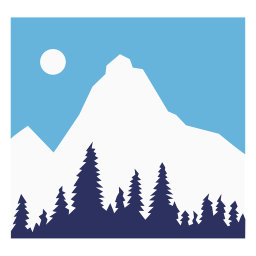 Snowy mountain composition flat PNG Design